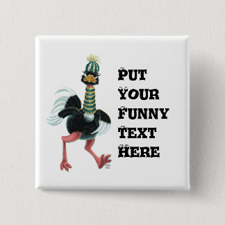 Arctisch struisvogel op de vlucht vierkante button 5,1 cm