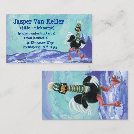 Arctisch struisvogel op de vlucht visitekaartje (Voorkant / Achterkant)