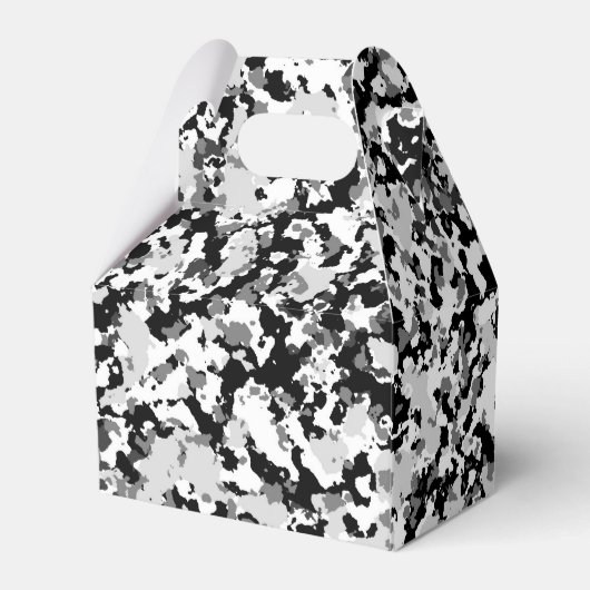 Arctisch Wit Grijs Zwart Camo Camouflage Feest Bedankdoosjes (Achterkant)
