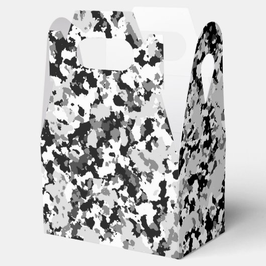 Arctisch Wit Grijs Zwart Camo Camouflage Feest Bedankdoosjes (Geopend)