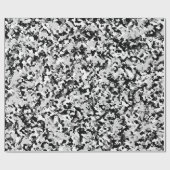 Arctisch Wit Grijs Zwart Camo Camouflage Feest Cadeaupapier (Vlak)