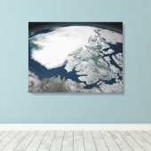 Arctisch zee boven Noord-Amerika Canvas Afdruk (Insitu (Houten vloer))