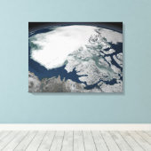 Arctisch zee boven Noord-Amerika Canvas Afdruk (Insitu (Houten vloer))