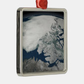 Arctisch zee boven Noord-Amerika Metalen Ornament (Rechts)