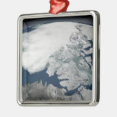 Arctisch zee boven Noord-Amerika Metalen Ornament (Links)