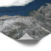 Arctisch zee boven Noord-Amerika Poster (Hoek)