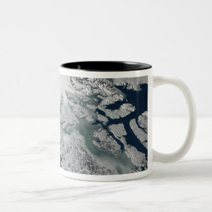 Arctisch zee-ijs boven Noord-Amerika Tweekleurige Koffiemok