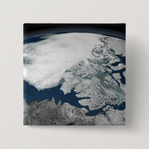 Arctisch zee-ijs boven Noord-Amerika Vierkante Button 5,1 Cm