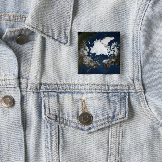 Arctisch zee vierkante button 5,1 cm (In situ)