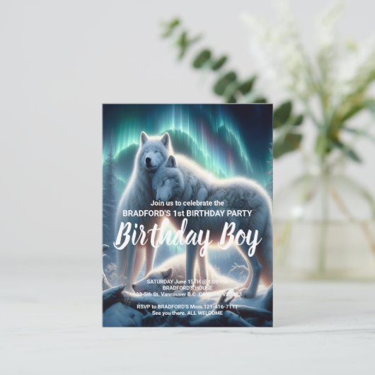 Arctische Beschermers Verjaardagsuitnodiging Briefkaart (Staand voorkant)