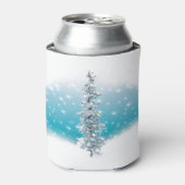 Arctische blauwe bevroren zilverspartijen blikjeskoeler (Blikje Voorkant)