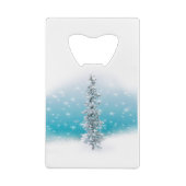 Arctische blauwe bevroren zilverspartijen creditkaart flessenopener (Achterkant)