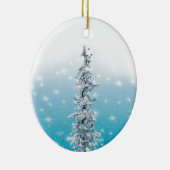 Arctische blauwe bevroren zilverspartijen keramisch ornament (Rechts)