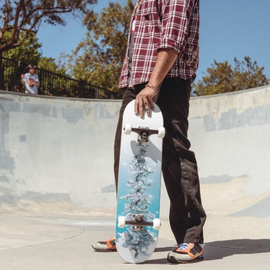 Arctische blauwe bevroren zilverspartijen persoonlijk skateboard (Buiten 2)