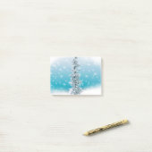 Arctische blauwe bevroren zilverspartijen post-it® notes (Op bureau)