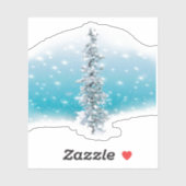 Arctische blauwe bevroren zilverspartijen sticker (Vel)