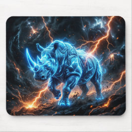 Arctische Blauwe Neushoorn Met Oranje Bliksem Muismat