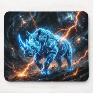 Arctische Blauwe Neushoorn Met Oranje Bliksem Muismat