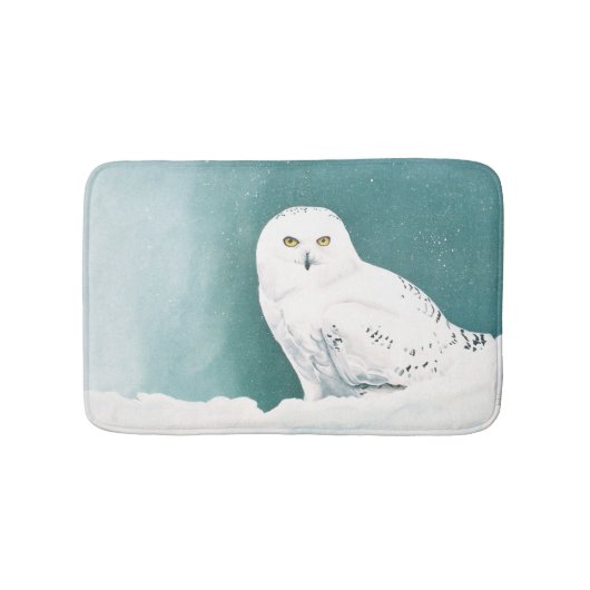 Arctische Blauwgroen sneeuwuil Badmat (Voorkant)