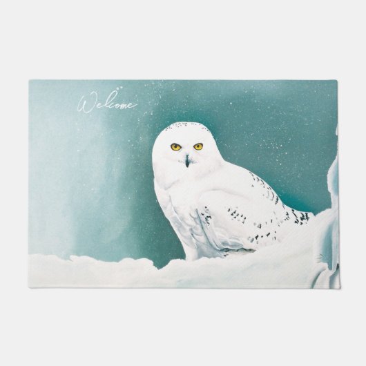 Arctische Blauwgroen sneeuwuil Deurmat (Voorkant)