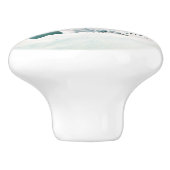 Arctische Blauwgroen sneeuwuil Keramische Knop (Zijkant)