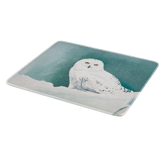 Arctische Blauwgroen sneeuwuil Snijplank (Hoek)