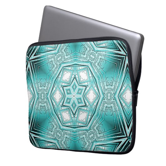 arctische caleidoscoop laptop sleeve (Voorkant Links)