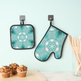 arctische caleidoscoop ovenwant & pannenlap set