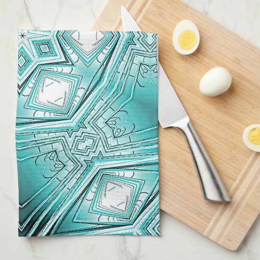 arctische caleidoscoop theedoek (Quarter Fold)