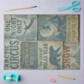 Arctische Circus Vintage Wintercarnaval Decoupage Tissuepapier (Craft)