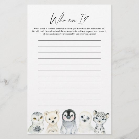 Arctische dieren Baby shower dat ik heet (Voorkant)