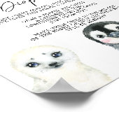 Arctische dieren Baby shower 'late avond doapers'- Poster (Hoek)