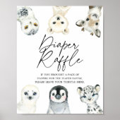 Arctische dieren Baby shower luidere rotatiesymboo Poster (Voorkant)