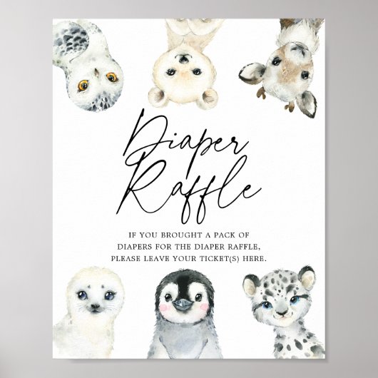 Arctische dieren Baby shower luidere rotatiesymboo Poster (Voorkant)