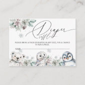 Arctische dieren Baby shower luier Raffle Informatiekaartje (Voorkant)