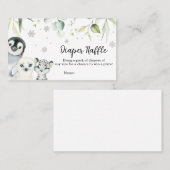 Arctische dieren Baby shower luier Raffle Visitekaartje (Voorkant / Achterkant)