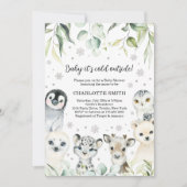 Arctische Dieren Baby Shower Uitnodiging (Voorkant)
