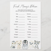 Arctische dieren Baby shower Voltooi de zin van ma (Voorkant)