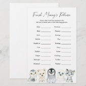 Arctische dieren Baby shower Voltooi de zin van ma (Voorkant / Achterkant)