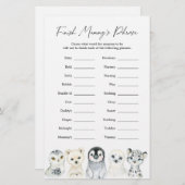 Arctische dieren Baby shower Voltooi de zin van Mu (Voorkant / Achterkant)