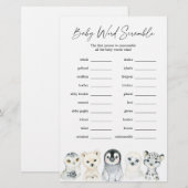 Arctische dieren Baby shower Word Scramble Game (Voorkant / Achterkant)