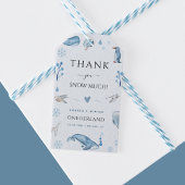 Arctische dieren Blauwe winter Onederland 1e verja Cadeaulabel