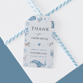 Arctische dieren Blauwe winter Onederland 1e verja Cadeaulabel