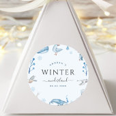 Arctische dieren Blauwe winter Onederland 1e verja Ronde Sticker