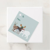 Arctische dieren in de winter Petten Kerstmis Bedankjes Labels (In situ)