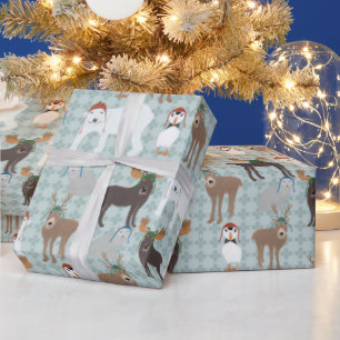 Arctische dieren in de winter Petten Kerstmis Cadeaupapier