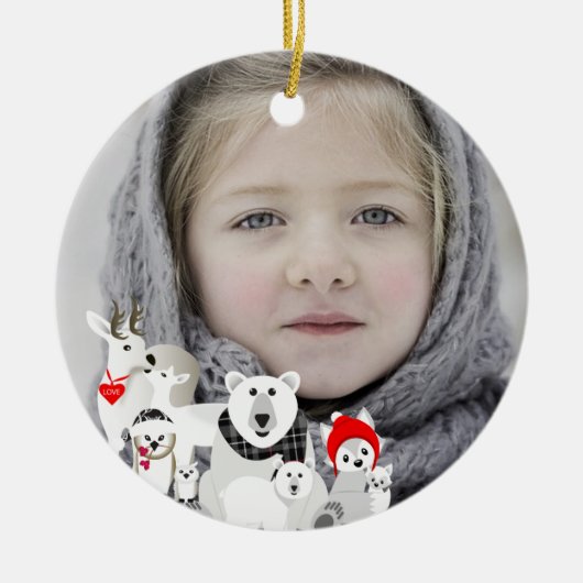 Arctische dieren keramisch ornament (Voorkant)