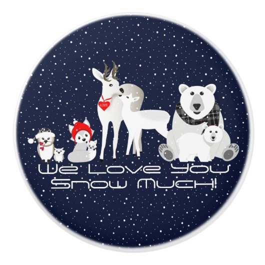 Arctische dieren keramische knop (Voorkant)