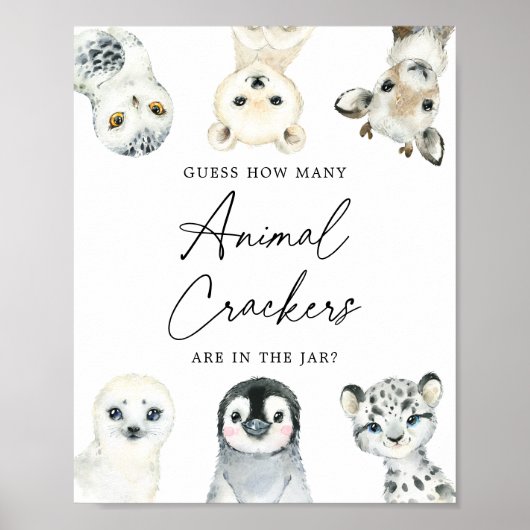 Arctische dieren raden hoeveel dierenbeugels er zi poster (Voorkant)