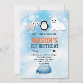 Arctische dieren uitnodiging (Voorkant)